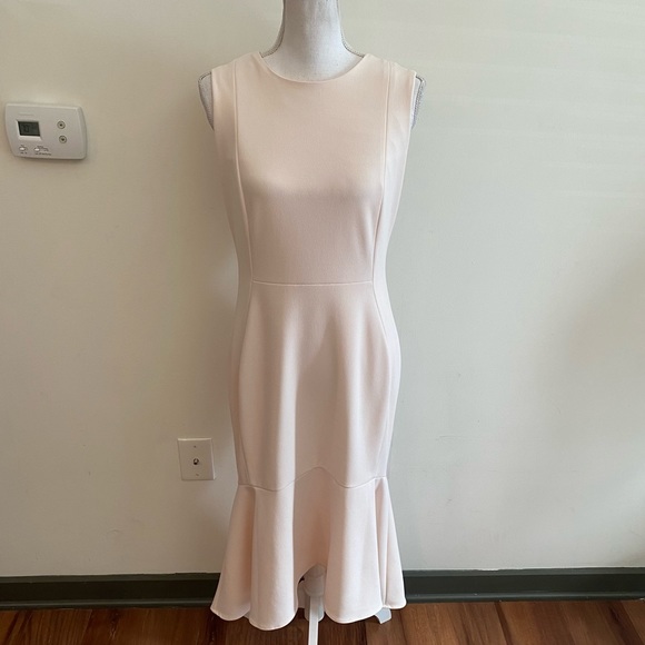 Calvin Klein Women’s High Low Scuba Dress In Light Pink Size 10 - Picture 3 of 11